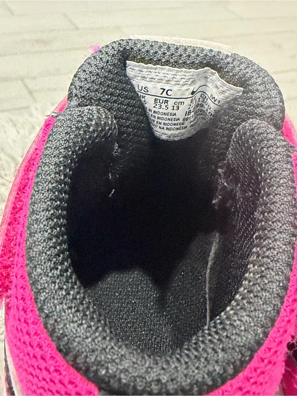 Nike Kids High-Top Sneakers in Black and Hot Pink